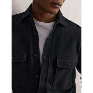 REISS Forsithe Textured Twin Pocket Cotton Blend Overshirt